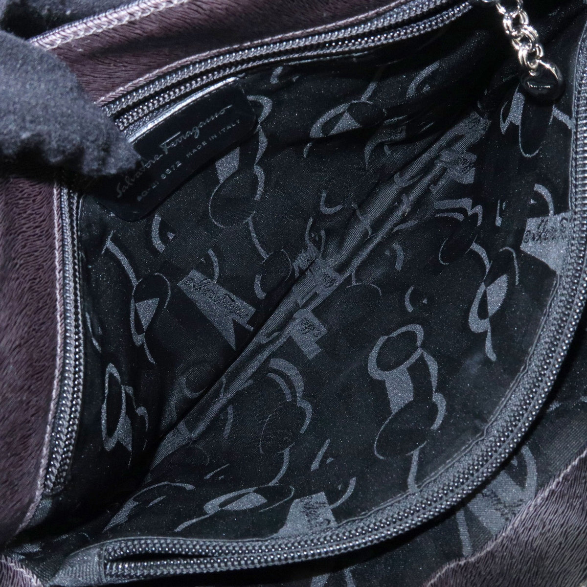 Salvatore Ferragamo Gancio Flap Hobo Leather, Black, Leather, Shoulder Bag