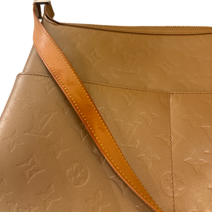 Louis Vuitton Mat Sutter Monogram Vernis, Gold, Leather, Handbag
