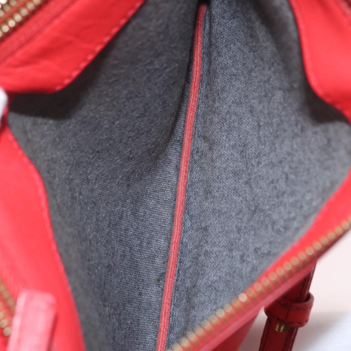 Celine Trio Leather, Red, Leather, Crossbody Bag