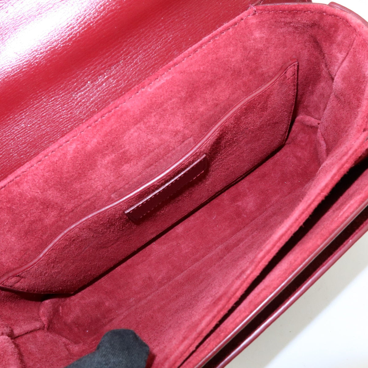 Saint Laurent Bellechasse Satchel Leather, Red, Leather, Handbag
