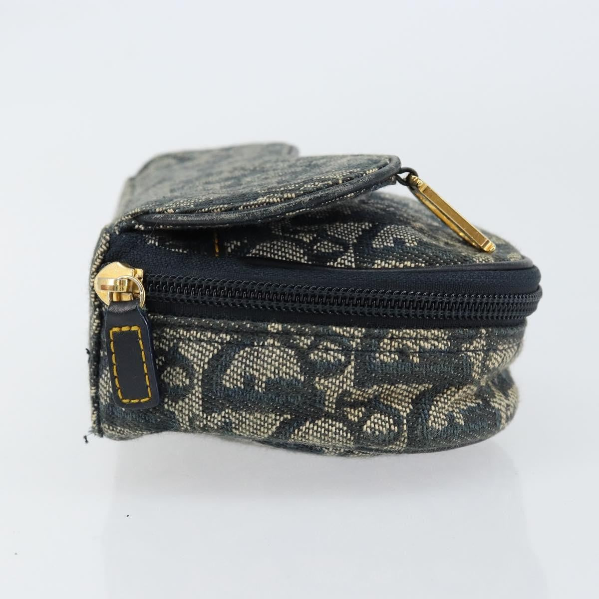 Christian Dior Vintage Saddle Coin Purse Diorissimo Canvas, Blue, Canvas, Card Holder