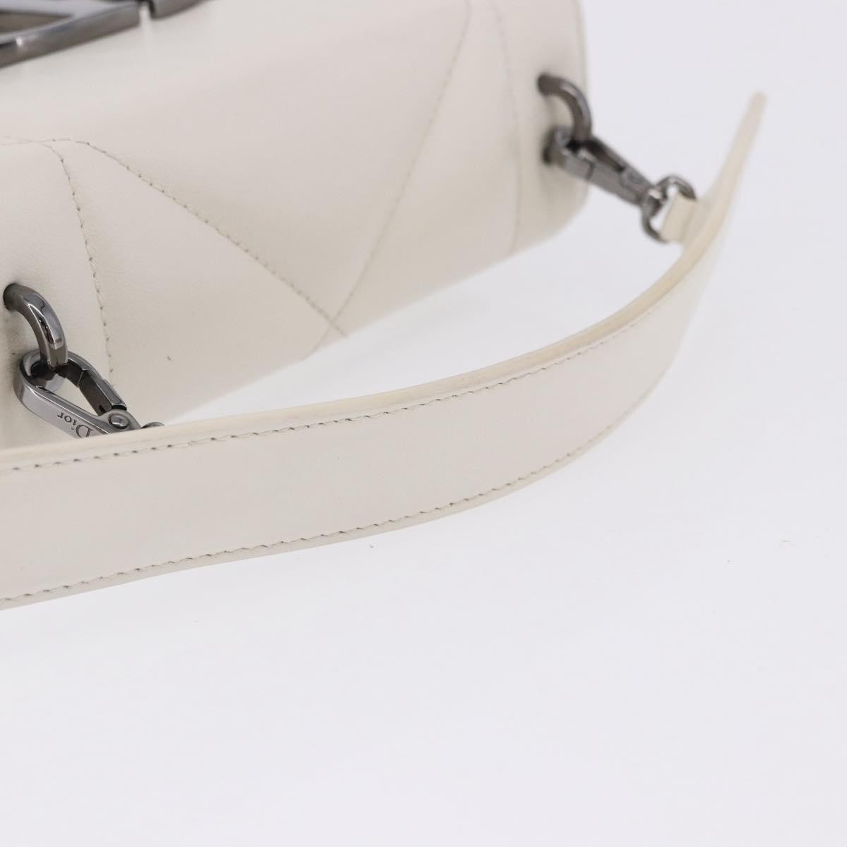 Christian Dior Caro Leather, White, Leather, Handbag