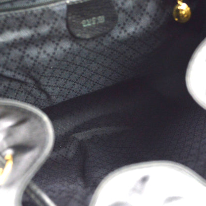 Gucci Vintage Bamboo Leather, Black, Leather, Backpack