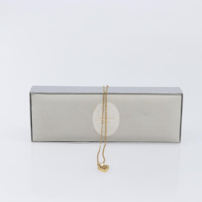 Christian Dior Logo Heart Pendant Metal, Gold, Metal, Necklace