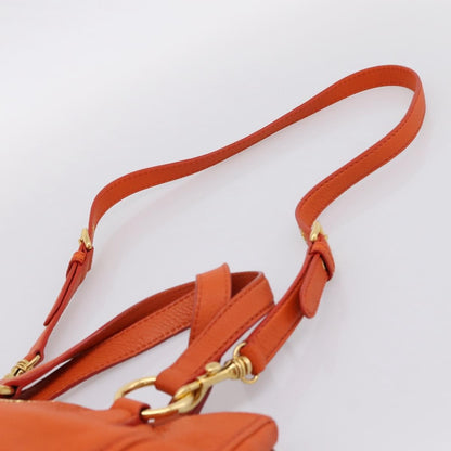 Miu Miu Caribou Convertible Tote Leather, Orange, Leather, Handbag