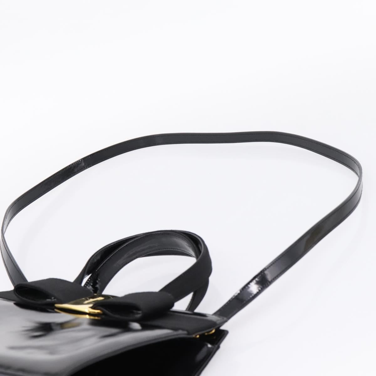 Salvatore Ferragamo Convertible Vara Bow Patent Leather, Black, Patent Leather, Handbag