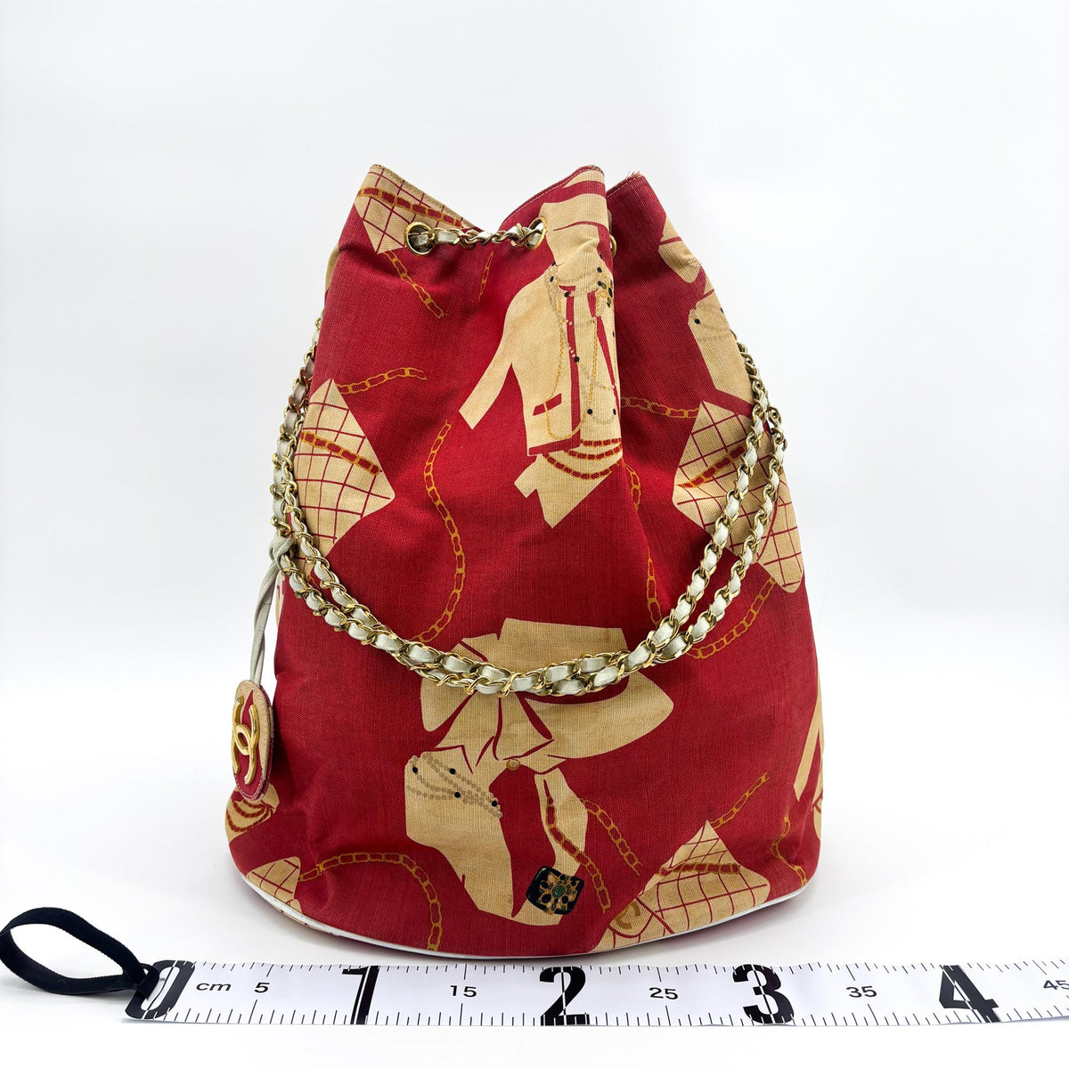 Chanel Miss Mademoiselle Shoulderbag Canvas, Beige, Canvas, Shoulder Bag