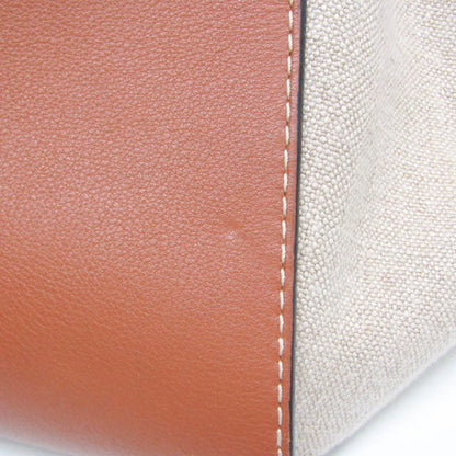 Loewe Hammock Leather and Canvas, Brown, Leather, Handbag