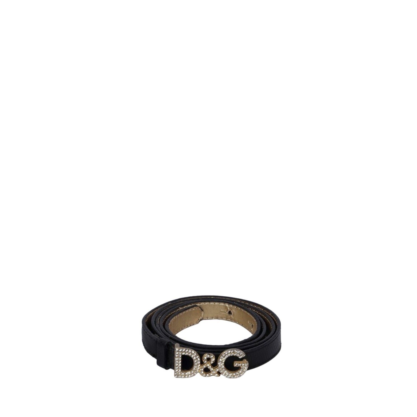 Dolce & Gabbana Black Leather Belt DG Buckle