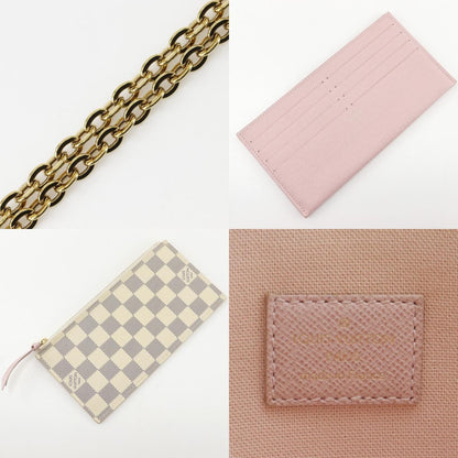 Louis Vuitton Pochette Felicie Damier, White, Canvas, Clutch