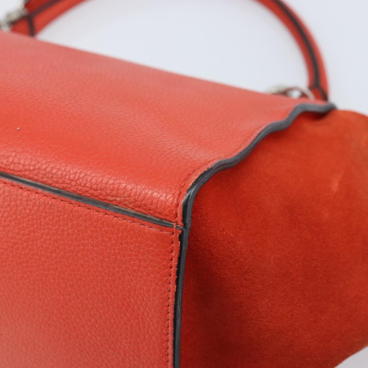 Celine Trapeze Leather with Suede, Orange, Leather, Handbag