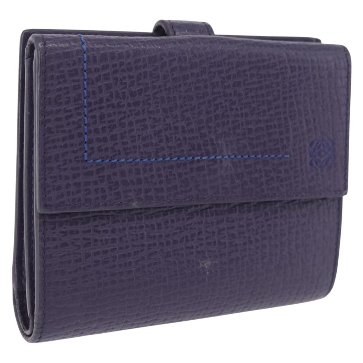 Loewe Anagram Trifold Flap Leather, Purple, Leather, Wallet