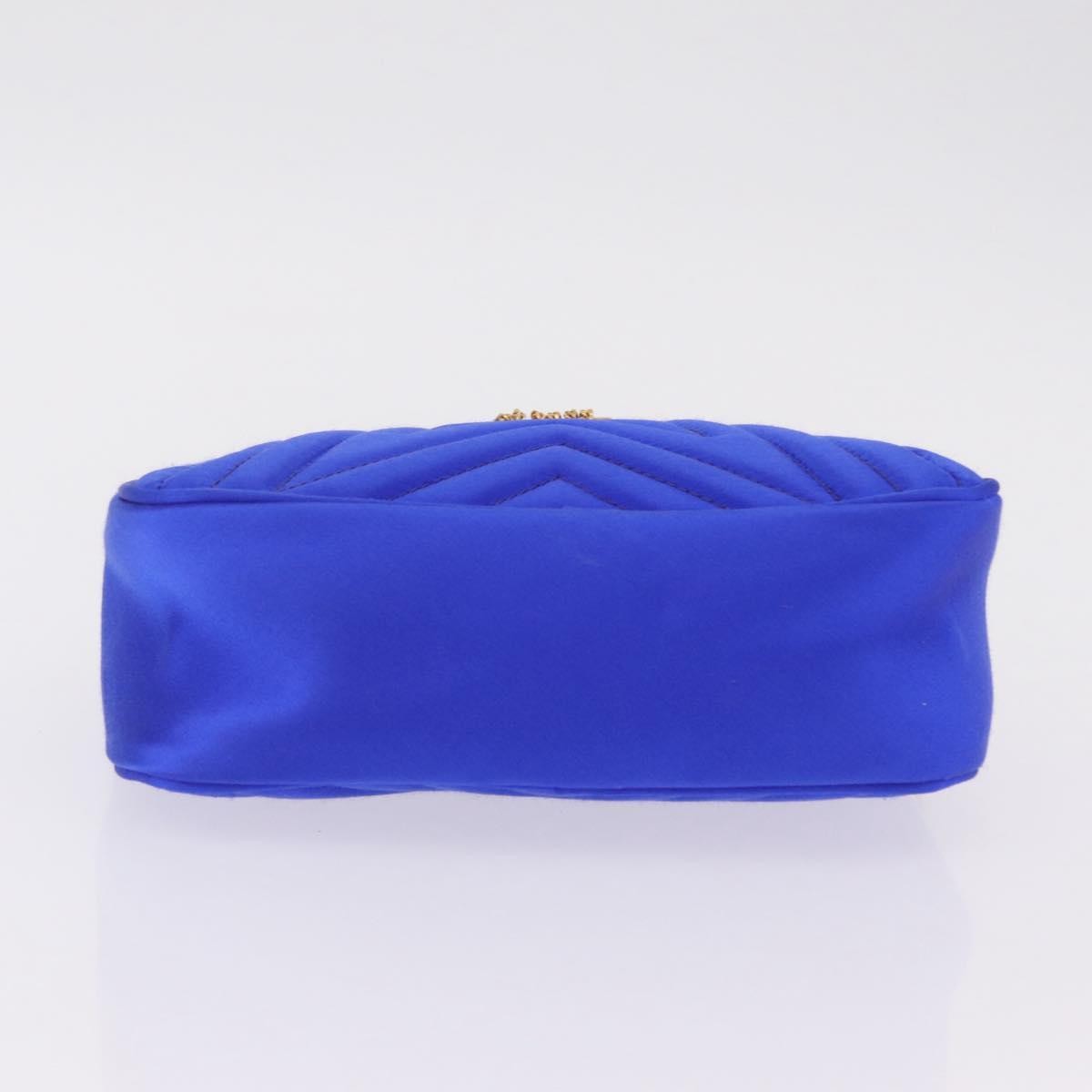 Stella McCartney Stella Star Camera Quilted Satin, Blue, Satin, Handbag