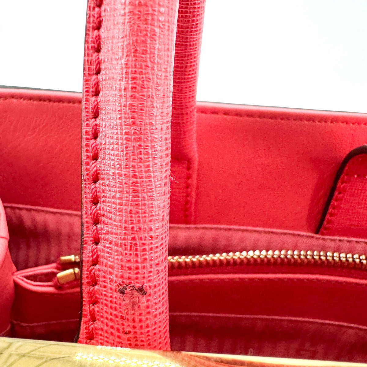 Fendi 2Jours Leather, Red, Leather, Handbag