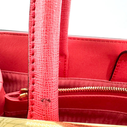 Fendi 2Jours Leather, Red, Leather, Handbag