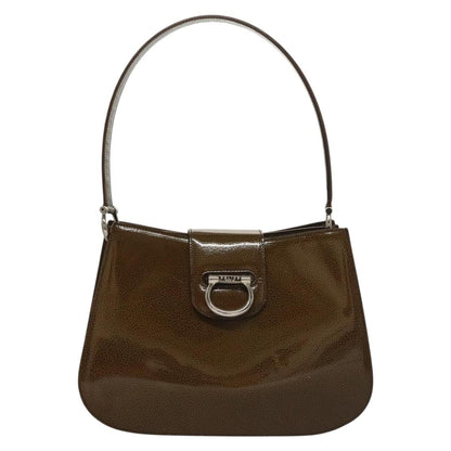 Celine Shoulder Leather, Khaki, Patent Leather, Shoulder Bag