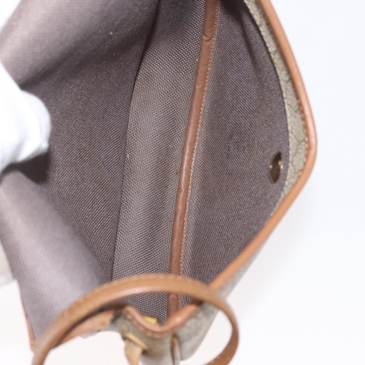 Christian Dior Vintage Honeycomb Flap Canvas and Leather, Beige, Canvas, Shoulder Bag