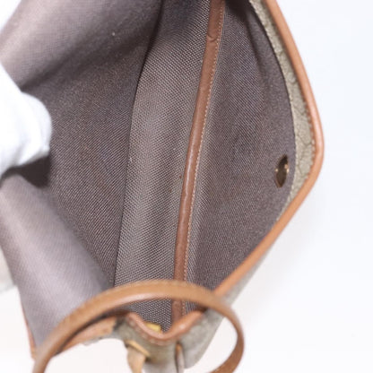 Christian Dior Vintage Honeycomb Flap Canvas and Leather, Beige, Canvas, Shoulder Bag