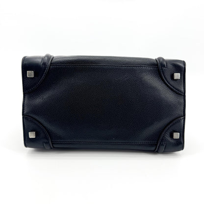 Celine Luggage Smooth Leather, Black, Leather, Handbag