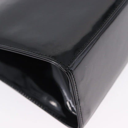 Salvatore Ferragamo Vintage Gancini Chain Patent Leather, Black, Patent Leather, Shoulder Bag