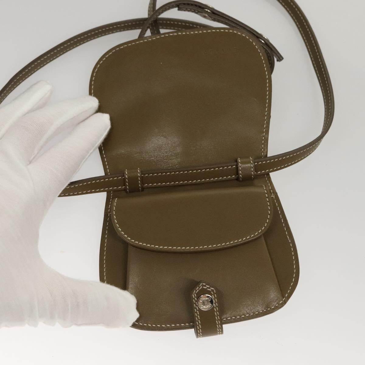 Celine Vintage Shoulder Bag Canvas, Khaki, Canvas, Shoulder Bag