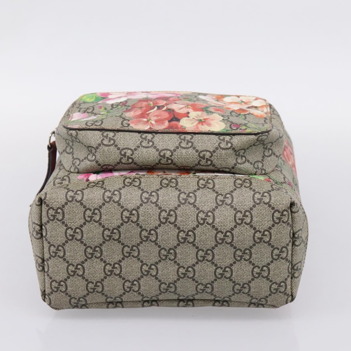 Gucci Buckle Blooms Print GG Coated Canvas, Beige, Canvas, Backpack