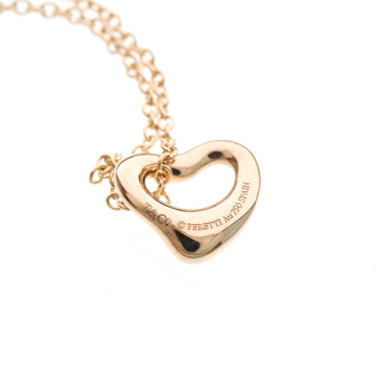 Tiffany & Co. Elsa Peretti Open Heart Pendant 18K Rose Gold, Gold, Pink Gold, Necklace