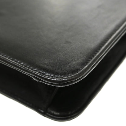 Chanel Vintage Button Waist Bag Quilted Lambskin, Black, Leather, Clutch