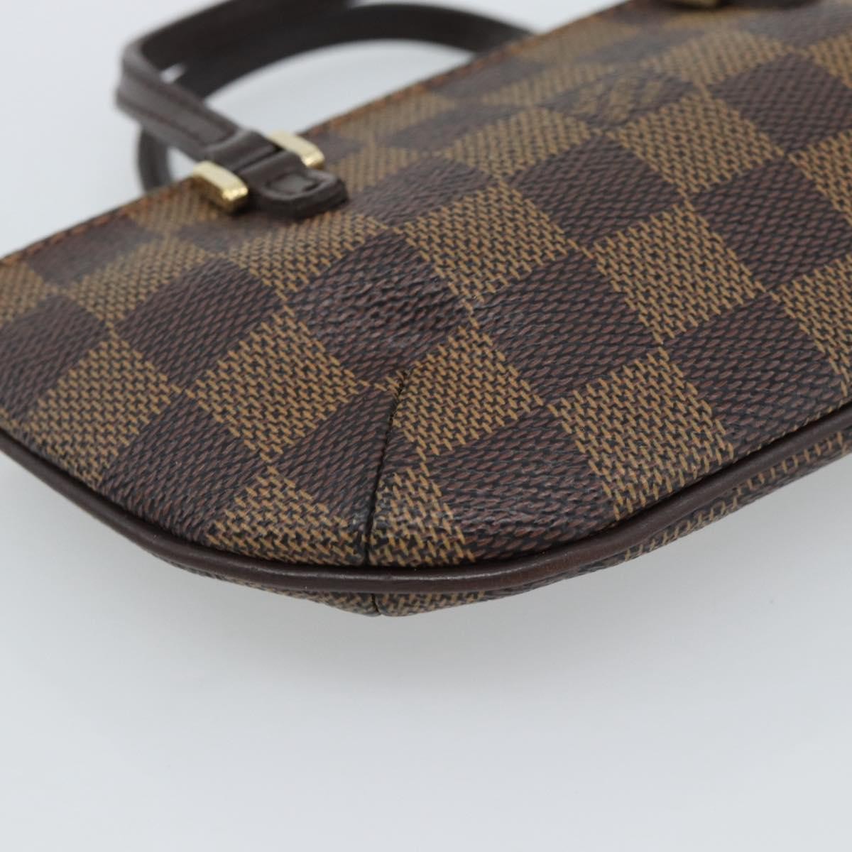 Louis Vuitton Manosque Pochette Damier, Brown, Canvas, Clutch