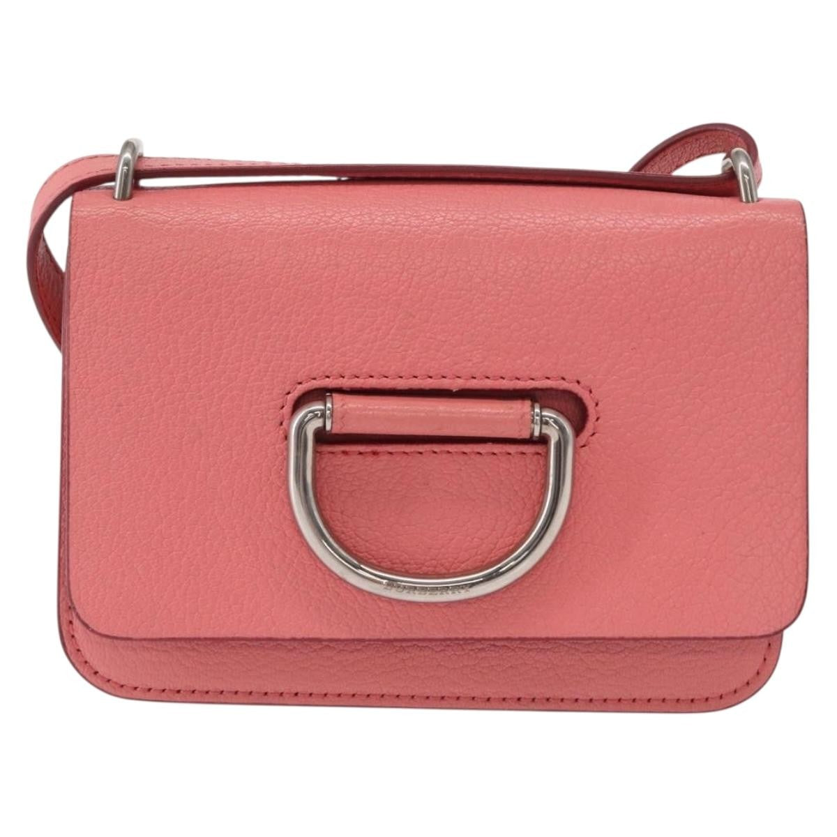 Burberry D-Ring Shoulder Leather, Pink, Leather, Shoulder Bag