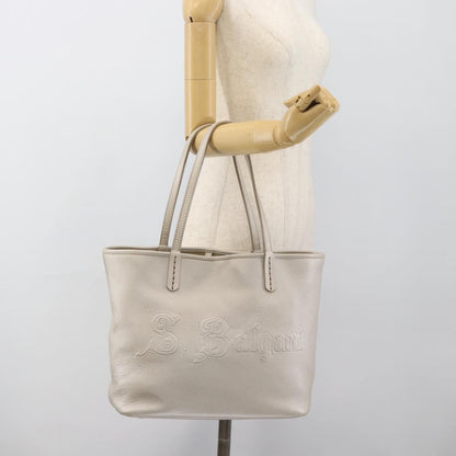 Bvlgari Vintage Leather, Gray, Leather, Tote Bag