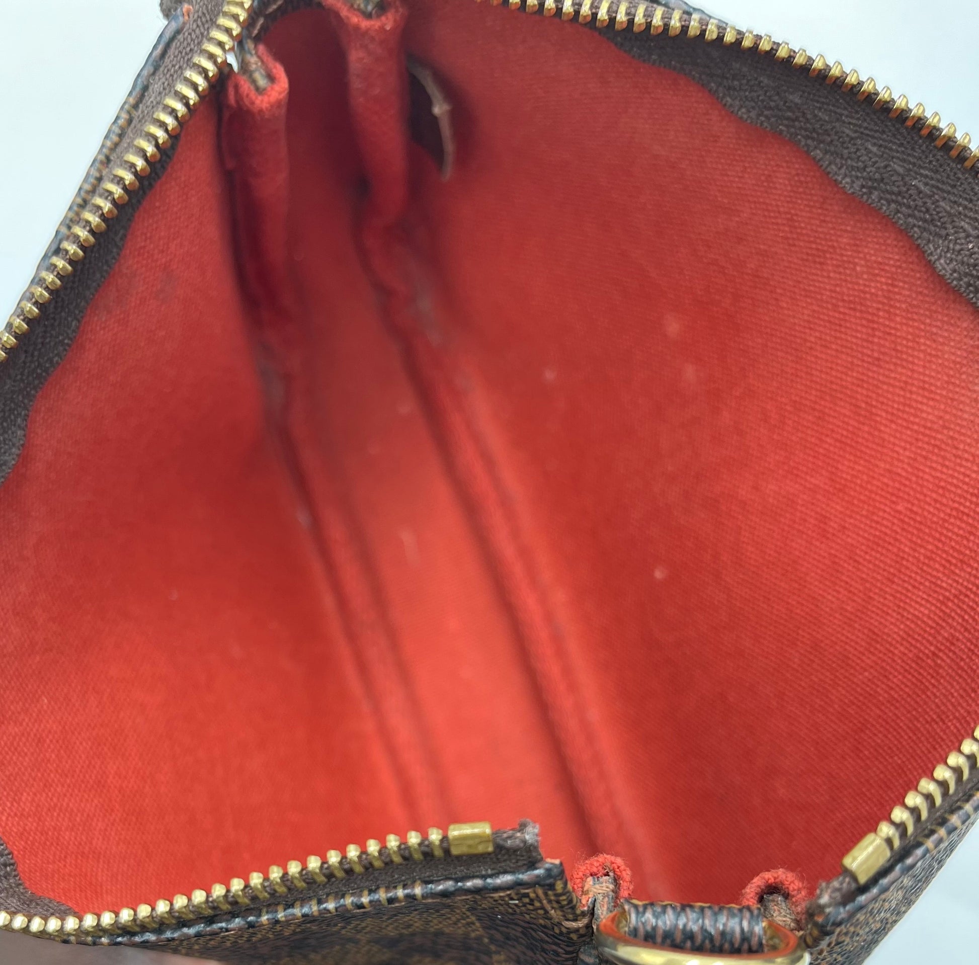 Louis Vuitton Pochette Accessoires Damier, BROWN, CANVAS, Clutche & pouche