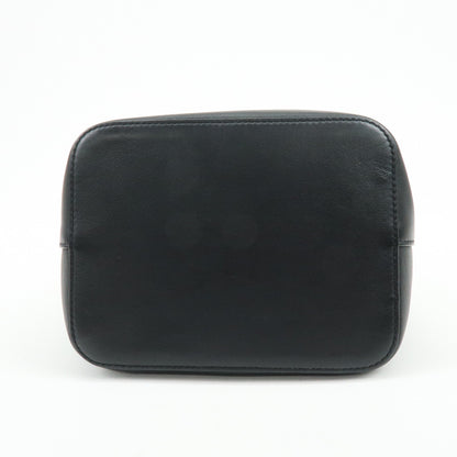 Fendi Mon Tresor Bucket Perforated Leather, Black, Leather, Handbag