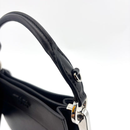 Prada Margit Calf Leather, Black, Calfskin, Shoulder Bag