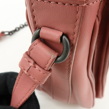 Bottega Veneta Drawstring Flap Leather with Intrecciato, Pink, Leather, Backpack