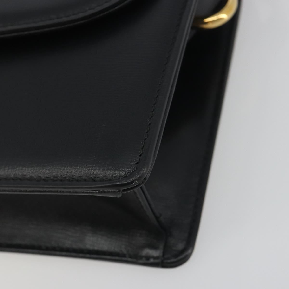 Gucci GG Ring Leather, Black, Leather, Shoulder Bag