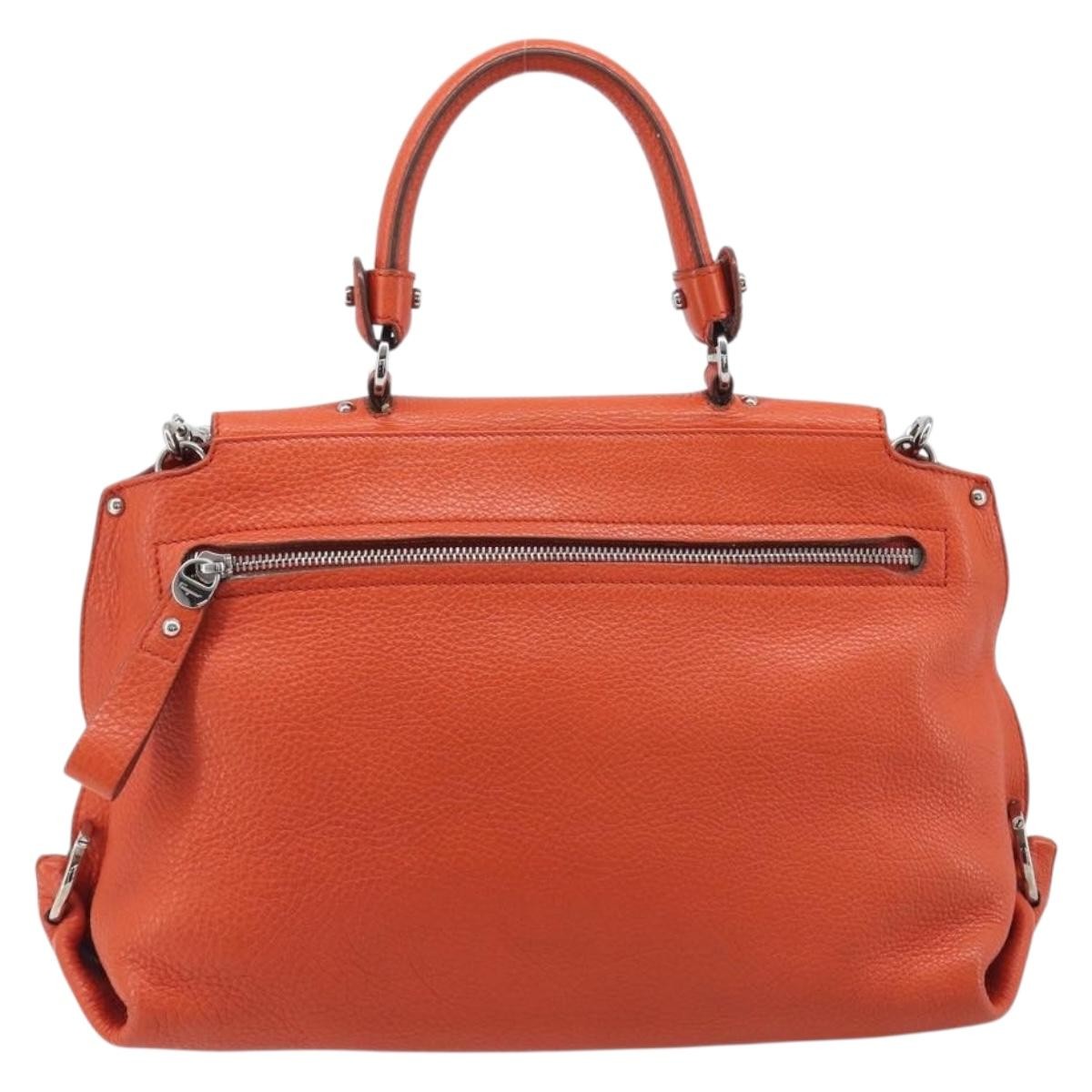 Salvatore Ferragamo Soft Sofia Leather, Orange, Leather, Tote Bag
