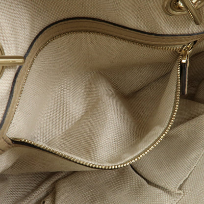 Gucci Soho Chain Zip Leather, Beige, Leather, Shoulder Bag