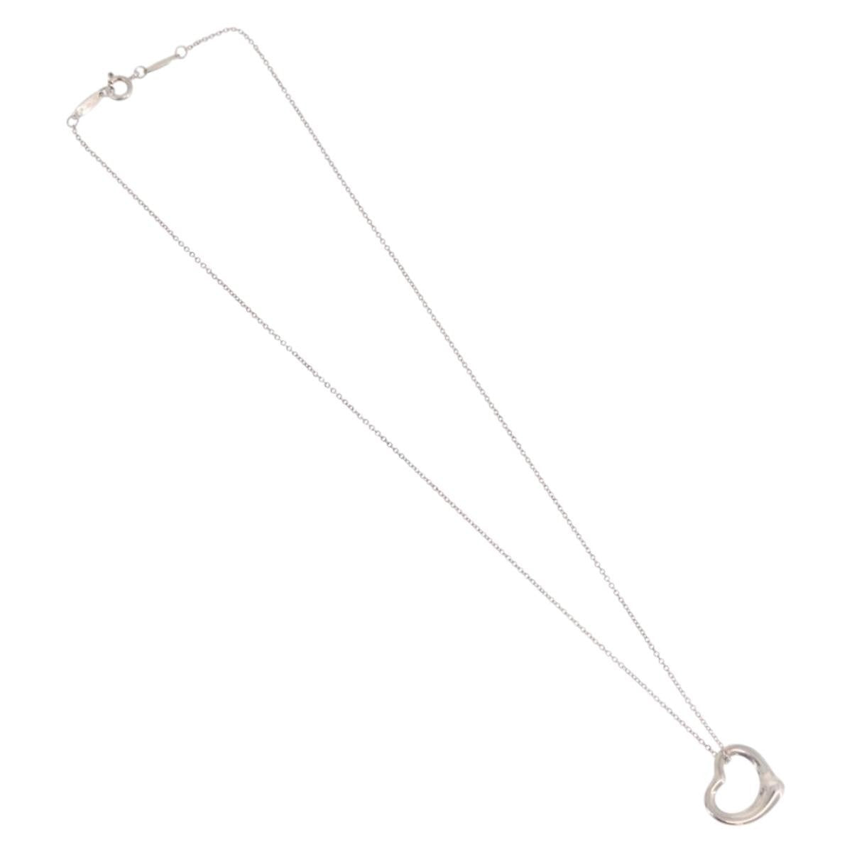 Tiffany & Co. Elsa Peretti Open Heart Pendant Sterling Silver, Silver, Sterling Silver, Necklace