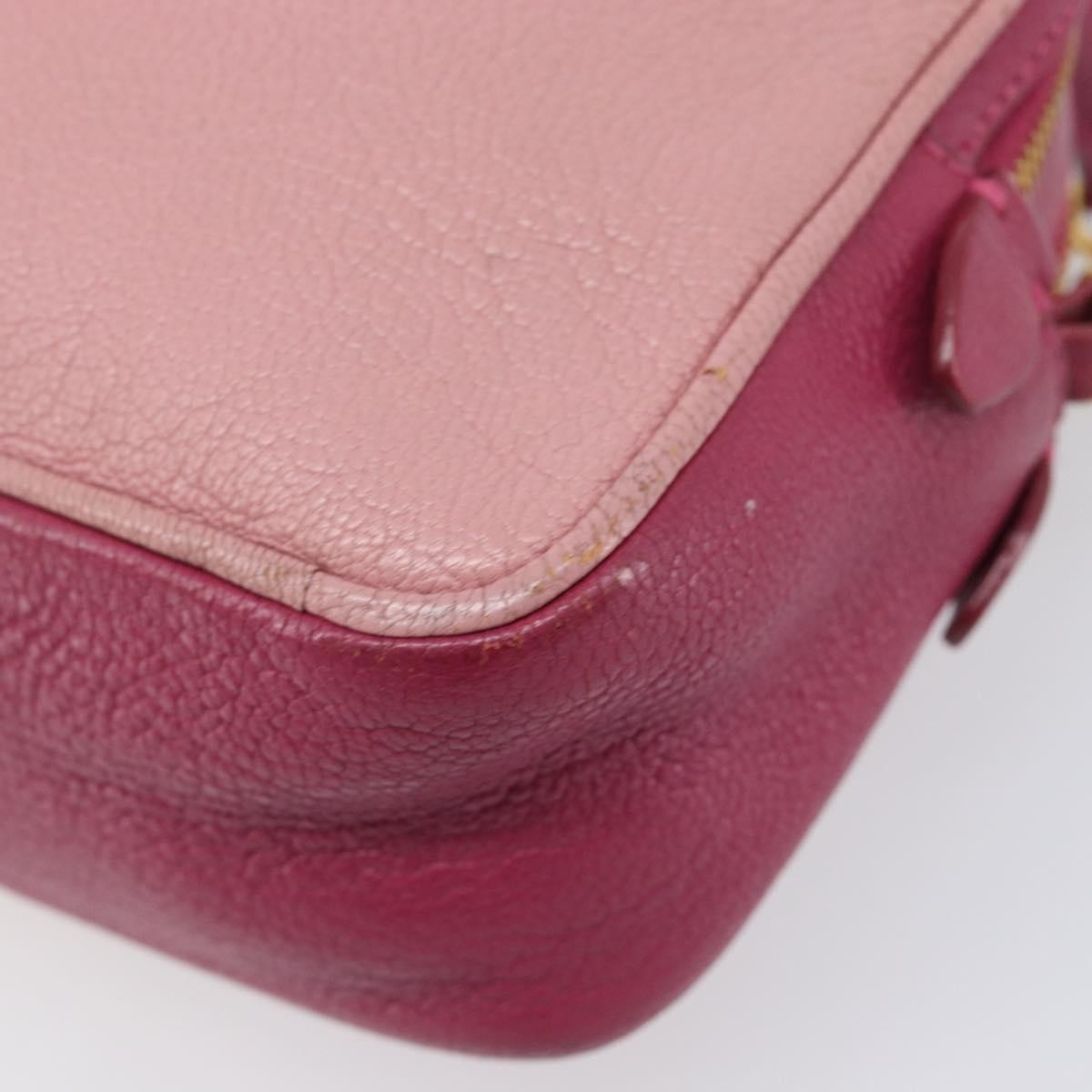Miu Miu Madras Double Zip Leather, Pink, Leather, Crossbody Bag