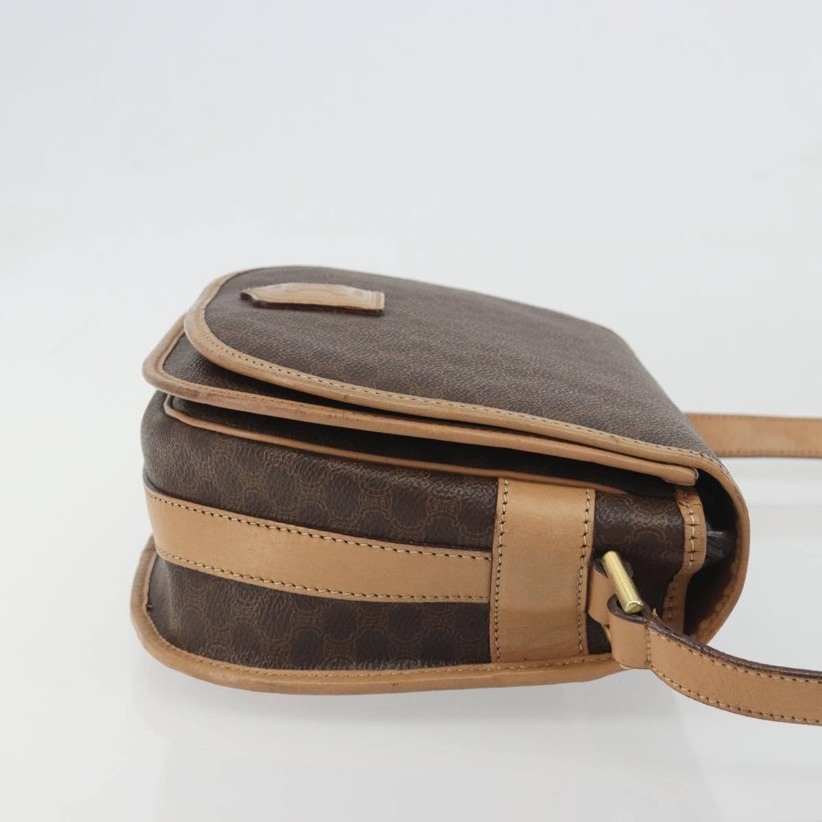 Celine Macadam Canvas, Brown, Canvas, Shoulder Bag