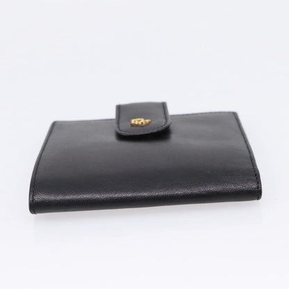 Christian Dior Bifold Card Holder Leather, Black, Leather, Card Holder