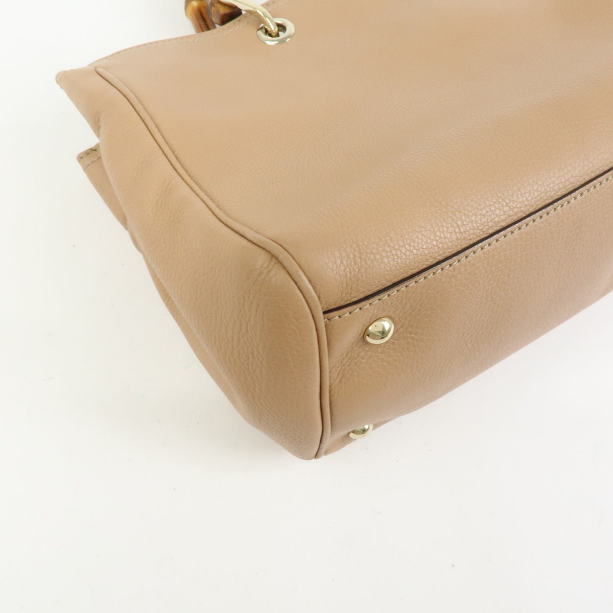 Gucci Bamboo Shopper Leather, Beige, Leather, Tote Bag