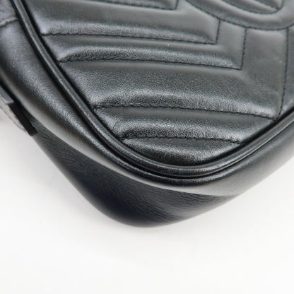 Gucci GG Marmont Matelasse Leather, Black, Leather, Shoulder Bag