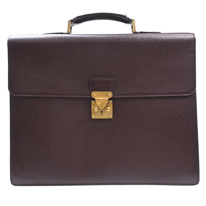 Louis Vuitton Serviette Moskova Taiga Leather, Purple, Leather, Briefcase