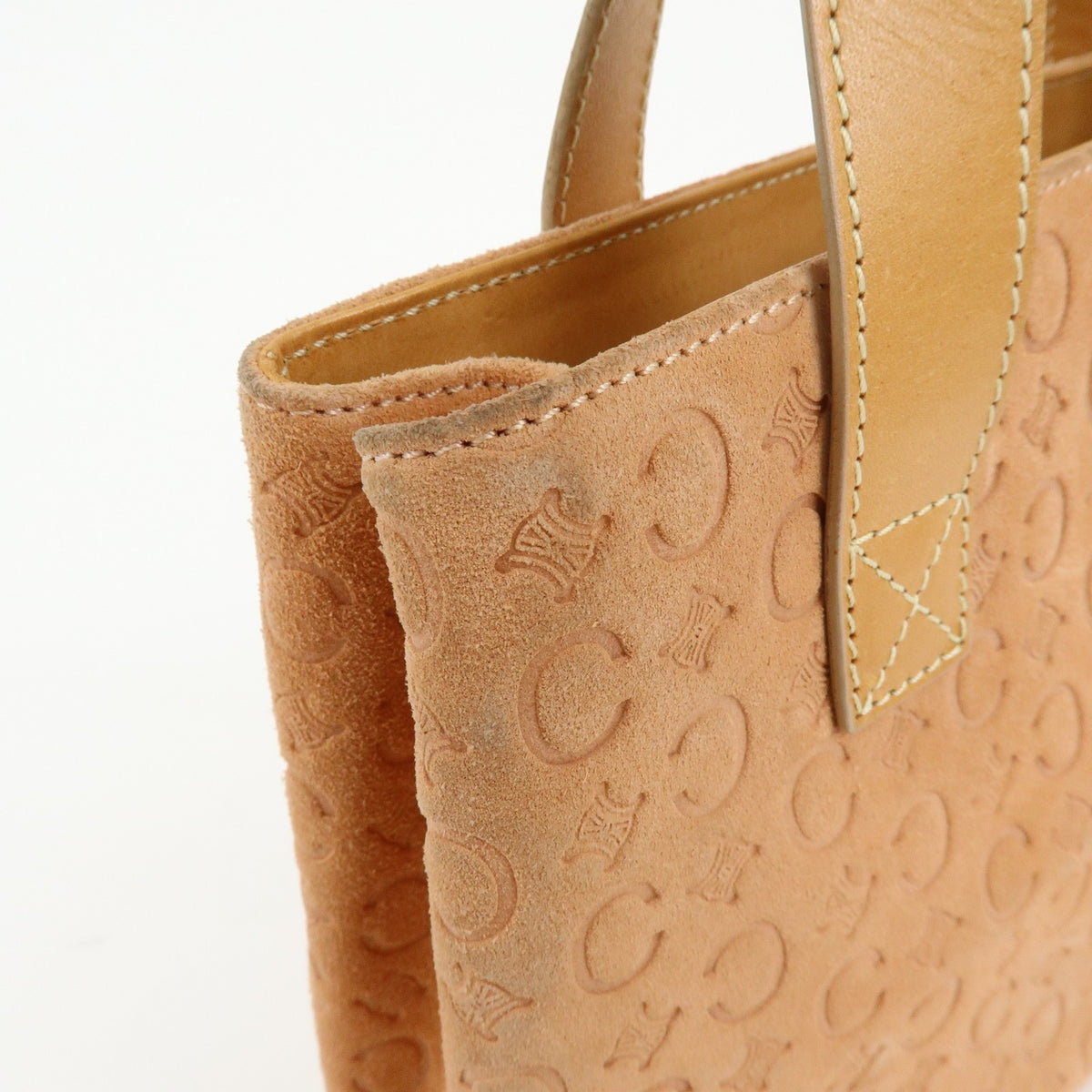 Celine C Macadam Suede, Beige, Suede, Handbag