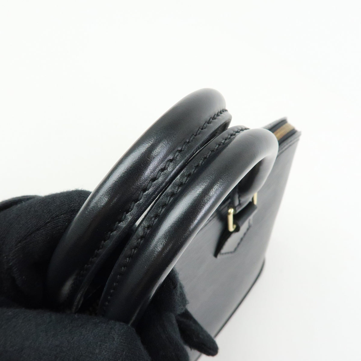 Louis Vuitton Alma Epi Leather, Black, Leather, Handbag
