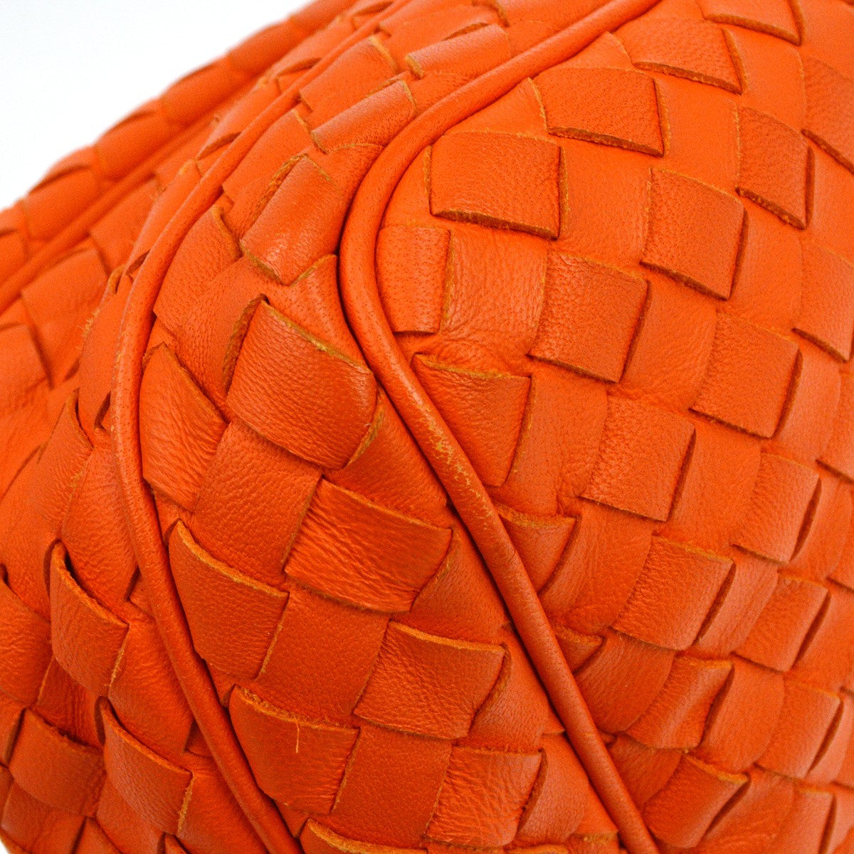 Bottega Veneta Zip Intrecciato Nappa, Orange, Leather, Crossbody Bag