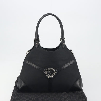 Gucci Reins Web Canvas, Black, Canvas, Shoulder Bag