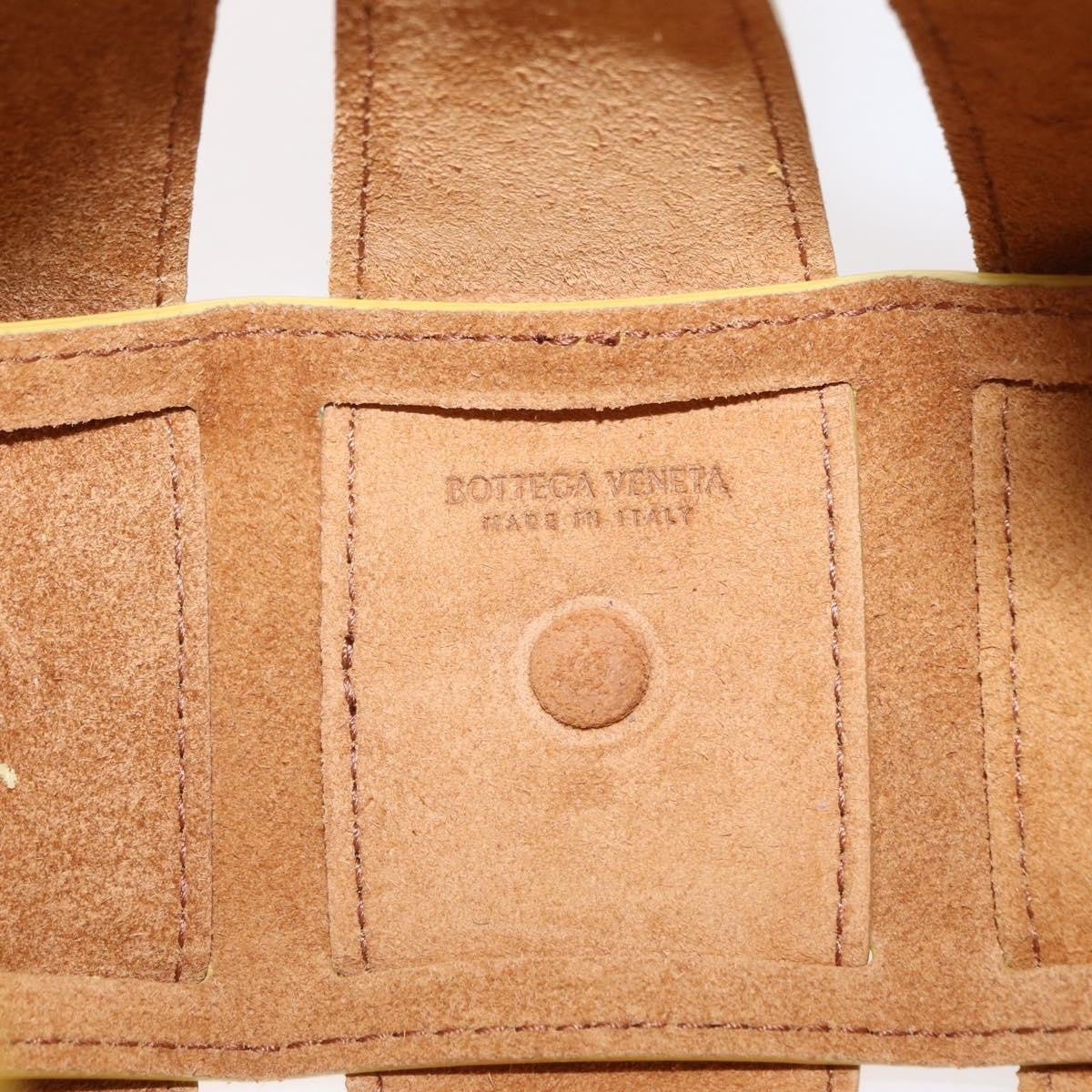 Bottega Veneta Shell Leather, Yellow, Leather, Handbag